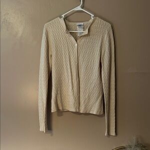 Vintage Laura Ashley Cream Button-Up Cardigan